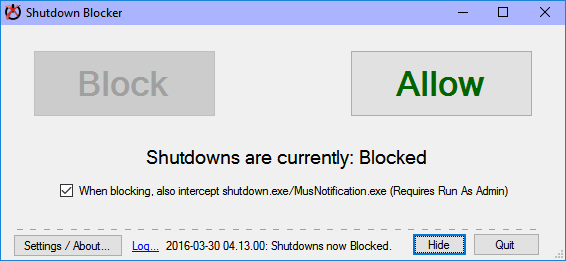Shutdown Blocker(阻止电脑关机软件) V1.2.2 绿色版图1