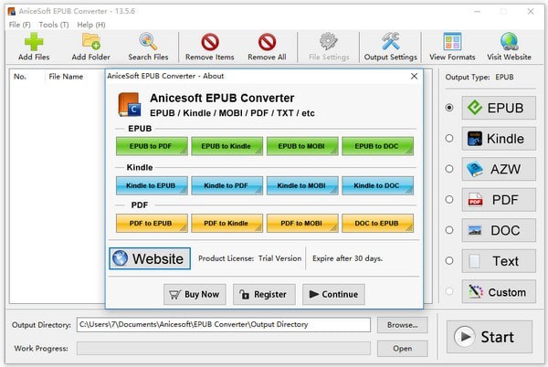 AniceSoft EPUB Converter(电子书转换器) v13.5.6 免费版图1