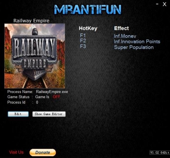 铁路帝国三项修改器