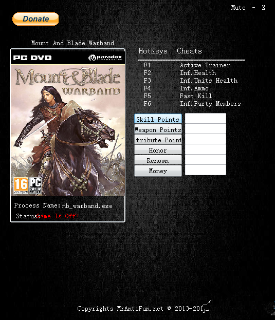 骑马与砍杀战团修改器通用版下载 最新免费版图1