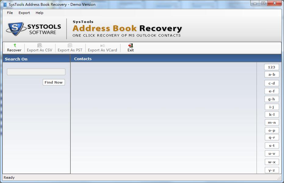 SysTools Address Book Recovery中文版 v2.0 官方版图1