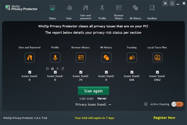 WinZip Privacy Protector最新版 v3.8.6 免费版图1