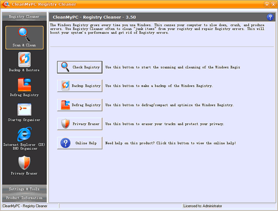 CleanMyPC Registry Cleaner(注册表维护) V4.36 英文绿色特别版图1