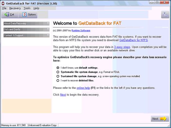 Runtime GetDataBack for FAT V4.00.000 英文绿色特别版图1