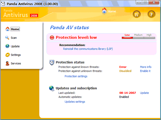 Panda AntiVirus 2008 英文绿色特别版图1