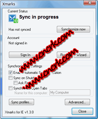 IE7、8、9书签同步工具 Xmarks for IE V1.3.4 英文官方安装版图1