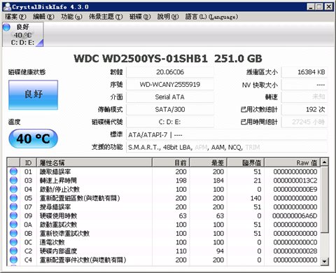 硬盘检测工具 CrystalDiskInfo 5.1.0 中文便携版图1