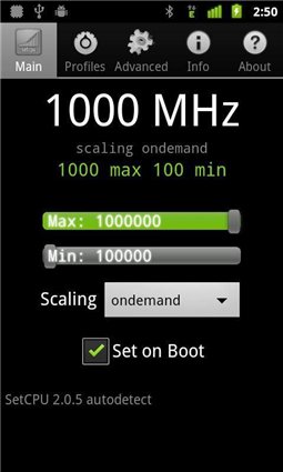 SetCpu Android超频工具 v3.1.2 免费版图1