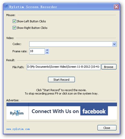屏幕录像机(Rylstim Screen Recorder) 1.5 官方绿色版图1
