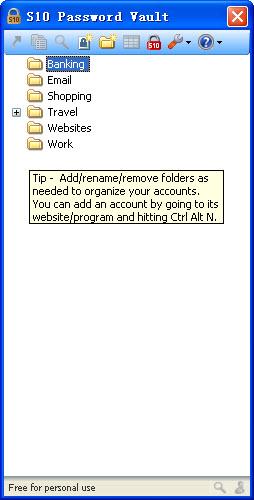 用户名密码书签管理(S10 Password Vault) v4.2 官方版图1