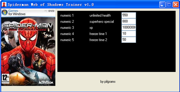 蜘蛛侠暗影之网五项修改器下载图1