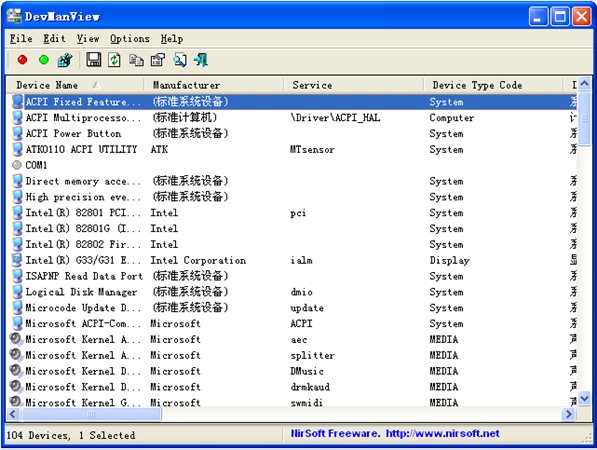 DevManView(设备管理器) V1.41 英文绿色免费版图1
