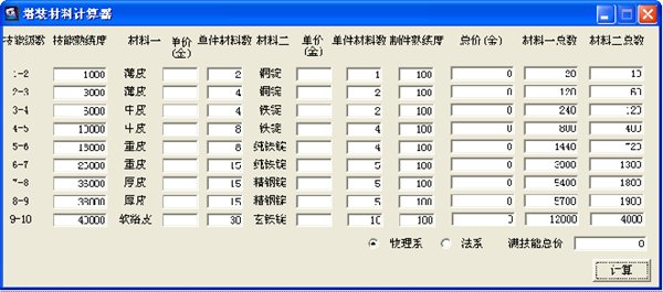 寻仙塔装材料计算器 V2.1 绿色版图1