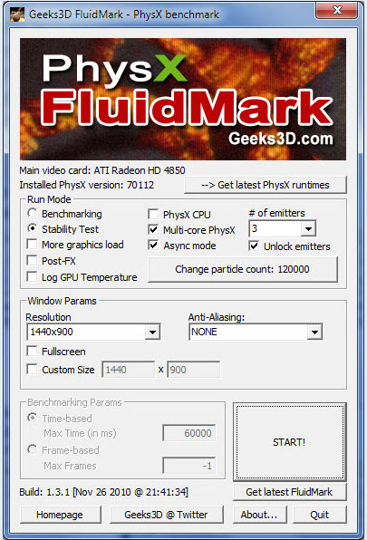 FluidMark PhysX特效测试软件 1.5.2最新版图1