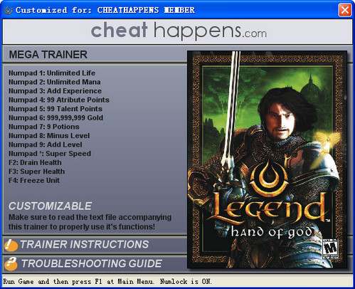 传奇神之手修改器 v1.0 绿色版图1