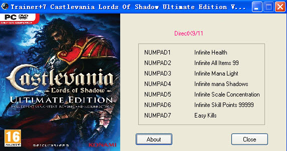 恶魔城:暗影之王七项修改器 v1.0.2.9 绿色版图1